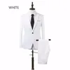 Męskie garnitury Blazery Białe solidne sukienki Twopiejne spodnie płaszczowe dla mężczyzn dla mężczyzn Duża rozmiar Truje ślubne de hombre 230209
