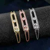 Link Chain Rakol Fashion Armband för kvinnor 2022 Luxury Zircon Crystal Chain Link Armband Simple Korea Cubic Zirconia Party Jewelry Gift G230208