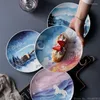 Tallrikar 1 st/stjärnhimmel Series Ceramic Dinner Plate Afternoon Tea Outdoor Pasta Pasta Steak Family Restaurant Supplies