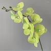 Fleurs décoratives Une orchidée artificielle à 9 têtes Papillon Latex Silicone Simulation réaliste Fleur Famille Décoration de mariage DIY Decoratio