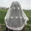 Bridal Veils White Women's Lace Catholic Veil Mantillas For Church Head Covering Mass Vela Negra Voile Dentelle Shawl Scarf