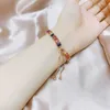 Länkkedjan Zhouyang Boho Rainbow Tennis Armband för kvinnor Justerbara kvinnors armband Zirkon Juvelvän Gift grossist Juvor DZH043 G230208