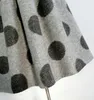 Kjolar vinter vintage elegant varm polka dot ull boll klänning kvinnor hög midja kontor lady ol arbetskläder