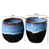 Tasses soucoupes céramique four changement grand maître tasse à thé porcelaine Temmoku émaillé eau tasse ensemble thé bureau verres 180 ML