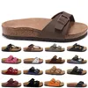 Birk's Boken Style Summer Beach Leather Suede Slipper Flip Flops Sandals女性男性カラーカジュアルスライドシューズフラットブロックヒールサンダルTeva Sandals