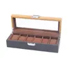 Bekijk dozen Display Organisator Case Vintage houten fluwelen doos voor vergrendelingsontwerp voortreffelijk geschenk met