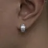 Hoop kolczyki Mężczyźni Kobiety zablokowane Bling 5a Cubic Zirkonia utwardzone małą okrągłą CZ Huggie Earring dla miłośników biżuterii