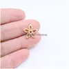 Charms 10Pcs 15Mm Wholesell Stainless Steel Flower Pendant Girl Diy Necklace Earrings Bracelets Unfading Colorless 2 Colorscha Dhume