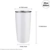 Sublimation Blanks Tumbler White 20 OZ Stainless Steel Coffee Travel Cups with Lid Sublimation Mugs for Heat Transfer DIY ss0209