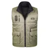 Herenvesten heren multi-pocket vest heren dubbelzijdige slijtage wown katoenen vest heren multi-pocket dubbelzijdige slijtage Vest 230209