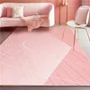 Carpets Nordic Style Pink Carpet Living Room Decor Rug Girl Bedroom Bedside Rugs Simple Abstract Large Area Non-slip Mat Lounge