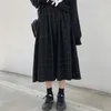 Neue mode Röcke Frauen Herbst Winter Plaid A-linie Plissee 2023 Weibliche 2 Farben Japanischen Stil Hohe Elastische Taille Lange Harajuku