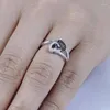 Wedding Rings Selling Classic Heart Shaped Pattern Ring Two Color Hollow Geometric Personalized Bride Engagement Accessories Gifts