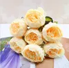 Decoratieve bloemen Europese stijl 7head POEREN BUDS BOUQUET Wedding Bruid met bloem bruids handgreep huis ornament 10 stks/lot