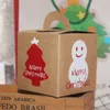 Emballage cadeau sac de noël emballage en papier Kraft pomme Carton fourre-tout 5 pièces décorations pour la maison Navidad fête de noël