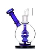 Narguilés Dab Rigs Heady verre Bong tuyau d'eau février filtre à oeufs 6,8 pouces bleu 18,8 mm joint avec Quartz Banger