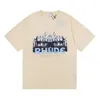 America Tide Brand RHUDE Printed T Shirt Men Women Washed Do Old Round Neck treetwear T-shirts Spring Summer High Street Style Qua283I