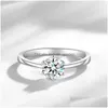 Solitaire Ring Wholesale Sterling Sier Classic Finger Rings for Women Bridals noivado de casamento com jóias finas CZ DHA8B