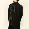 Men's Casual Shirts 20AW Dark Dictionary Character Printing Men's And Women's Long Windbreaker