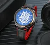 Montres-bracelets Forsining Moto Design Transparent Véritable Rouge Ceinture Noire Étanche Squelette Hommes Montres Automatiques Top Horloge