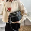 Midjesäckar halvcirkel mode läder fanny pack damkänsla av lyx crossbody bröst sadel kvinnlig bälte 230208