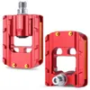 Pedales de bicicleta KOOTU Pedales de bicicleta plegables Pedal de bicicleta de aluminio completo 9/16 Pedal plegable universal Pedal de cojinete de sello rojo / plateado para Bmx 0208