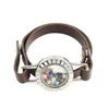 Charm Bracelets Wholesale 10pcs/lot Rhinestone Glass Locket Bracelet Multilayer Wrap Leather Chain Women Jewelry