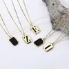 سلاسل S925 Sterling Silver Agate Letters A - Z Netlace Necklace Pendente سلسلة التراص للنساء هدية مجوهرات راقية أنيقة 2023