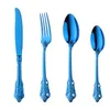 Ужин наборы посуды роскошной из нержавеющей стали синий набор свадебный столочный прибор ресторан столовые приборы для столовой посуды ужина