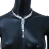 Choker Chokers Glaming Geometric Rhinestone Y Shape Necklace Statement Smycken Kvinnor Kristallvatten Drop Collar Chain AccessorieChokers Spen2