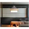 Pendant Lamps Japanese Simple Art Fabric Led E27 Restaurant Modern Suspension Luminaire Living Room Decoration Bedroom Study Drop De Dhpbq