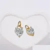 Charms 316L Stainless Steel Pendants For Necklace Heart Round Zircon Diy Bracelet Accessories Jewelry Making Drop Delivery 202 Dhen5