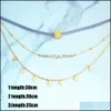 H￤nge halsband chokerkedja mtilayer sun stj￤rna tassel mti lager halsband metall bar skiktade guld droppleverans smycken h￤ngen dh4f7