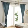 Curtain Modern Living Room Bedroom Floor-to-ceiling Bay Window Solid Color Velvet Curtains Retro Light Luxury Thicken Drapes