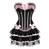Bustiers Corsets Bustier Lingerie Corset Lace Up Pink for Girl's Overbust Plus Size and Princess Dress Tutu Skirt Victorian