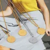 Chains ZUUZ Chain Initial Charms Necklace 2023 Fashion Stainless Steel Disc Pendant Letters Necklaces Gifts For The Year