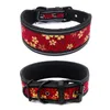 Dog Collars & Leashes Widening Reflective Collar Waterproof Adjustable Pet Flower Stripe Personalized Necklace Neoprene Cloth Stuff
