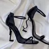 أحذية ملابس المرأة تصميم رسالة صندل عالية الكعب براءة اختراع صندل مصنوعة من مزاج حفل زفاف الجودة مع صندوق 35-41