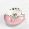 Tassen Untertassen England Porzellan Kaffeetasse Vintage Blumen Keramik und Set Landhausstil Tee Afetrnoon Party Trinkgeschirr