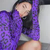 Women's Jumpsuits Rompers BKLD Turtleneck Leopard Print Bodysuit Long Sleeve With Gloves Bodycon Rompers Womens Jumpsuit Autumn Clubwear Bodysuits 230209