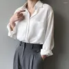 Dames blouses herfst mode knoop taro paarse chiffon shirt vintage blouse dames witte dame lange mouwen vrouwelijke losse straatoverhemden