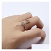 Solitaire Ring 26 Az English Letters Crystal Initial Rings Adjustalbe Engagement Wedding Women Fashion Jewelry Drop Delivery 202 Dhta7