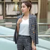 Damespakken Blazers Fashion Plaid Pak Vrouwen herfst en winter Koreaanse stijl professioneel temperament casual tweedelig