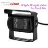 Ny vattentät fordonssäkerhetskamera 18 IR Night Vision Car Front / Rearview Camera för 12-24V lastbil / buss