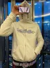Herrtröjor tröjor y2k full zip hoodies hip hop grafik tryck huvtröjor tröjor streetwear harajuku goth överdimensionerade vinter män jackor kappa kläder 230208