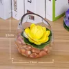 Decorative Flowers Modern Stylish Artificial Flower Lotus Suit Tabletop Potted Set The Glass Vase Indoor Greenery Wedding Decoration