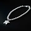 سحر سلسلة الارتباط 925 Silver 4mm Bead Chain Star Bendant Bendant Pendant for Women Fashion حفل زفاف حفلة عيد الميلاد المجوهرات G230208