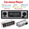 단일 Din Bluetooth 라디오 자동차 스테레오 오디오 빈티지 무선 무선 MP3 멀티미디어 플레이어 AUX USB FM 12V 클래식 스테레오 오디오 플레이어 5513