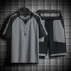 Tracksuits voor heren 2023 Heren Zomersets Korte mouw T-shirt Shorts Set Casual 2pcs Men Sportkleding Sweatsuit joggen Ademend snel droog