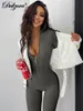 Women's Jumpsuits Rompers Dulzura Autumn Winter Women Solid Long Sleeve Zipper Jumpsuit Skinny Sexy Streetwear Casual Rompers Sportswear 230209